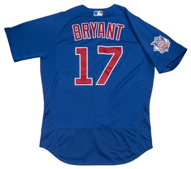 2018 Kris Bryant Game Used Chicago Cubs Blue Alternate 2 Home Run Jersey Photo Matched To 15 Games (MLB Authenticated & Sports Investors)